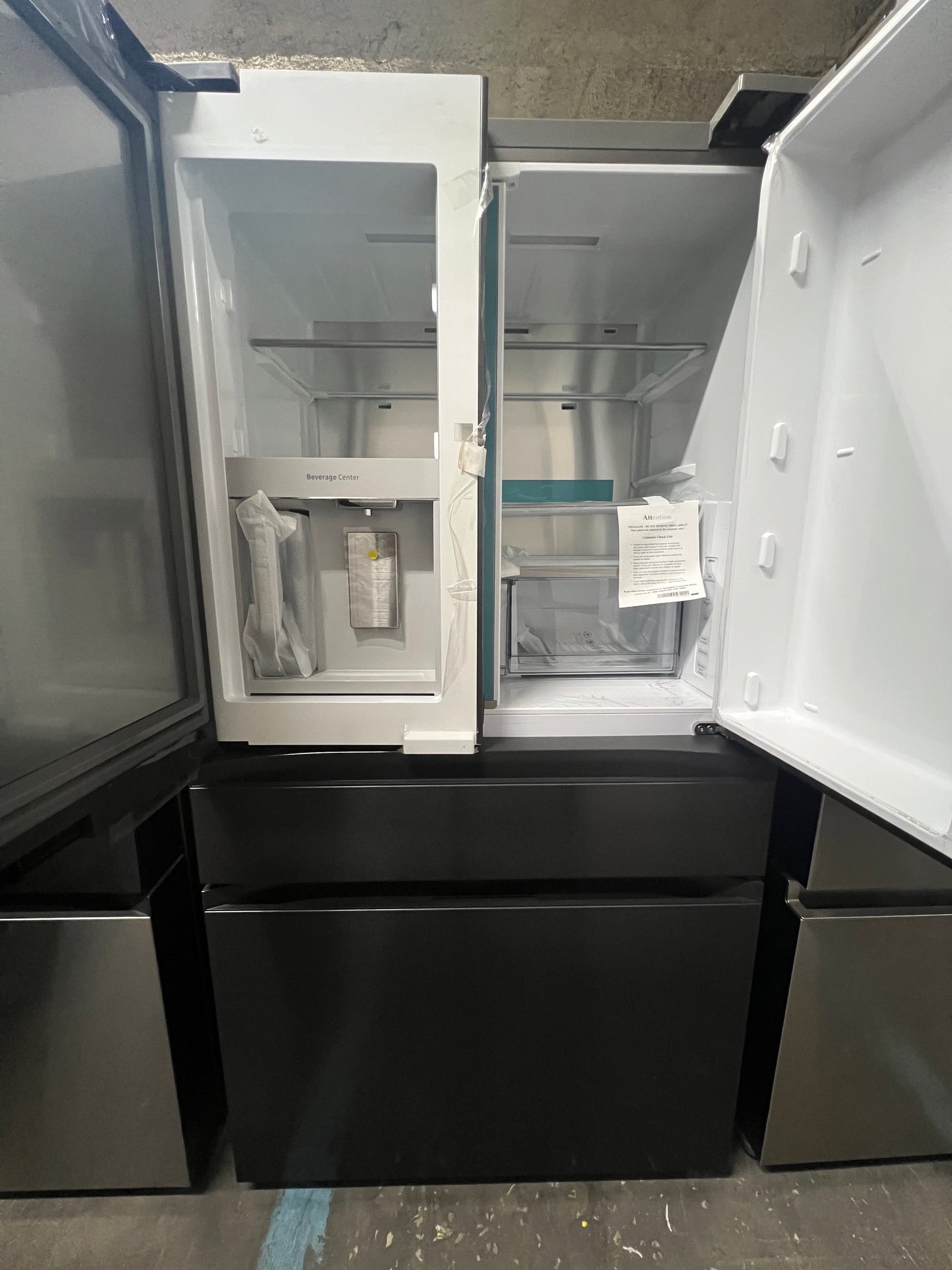 Samsung BESPOKE 23 cu. ft. 4-Door Counter Depth Stainless Steel & Stainless Black